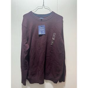 Croft & Barrow True Comfort Crew Sweater Mens Size Medium Maroon Stretch NEW